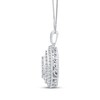 Thumbnail Image 2 of Multi-Diamond Pear-Shaped Halo Necklace 3/4 ct tw 10K White Gold 18"