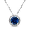 Thumbnail Image 1 of Blue & White Lab-Created Sapphire Necklace Sterling Silver 18"
