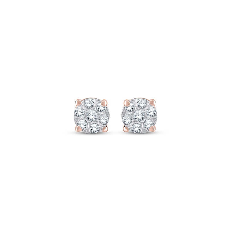 Main Image 2 of Multi-Diamond Stud Earrings 1/10 ct tw 10K Rose Gold