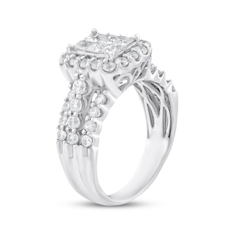 Main Image 2 of Adore Princess-Cut Multi-Diamond Halo Engagement Ring 2 ct tw 14K White Gold