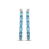 Thumbnail Image 2 of Oval-Cut Swiss Blue Topaz Hoop Earrings Sterling Silver
