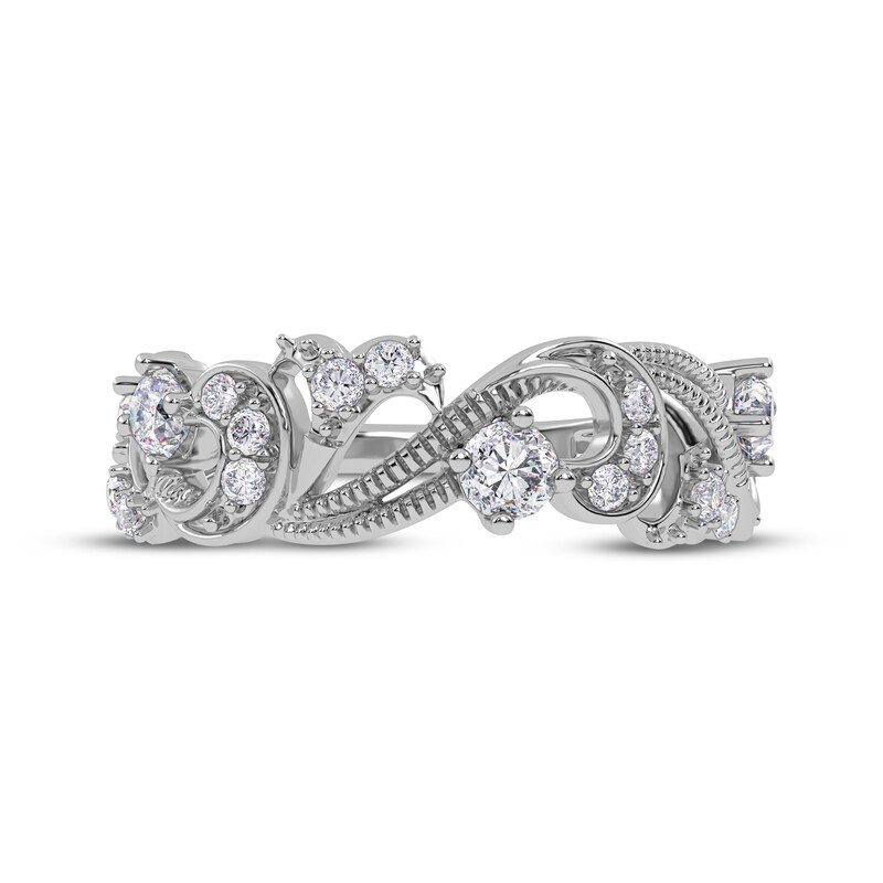 Main Image 3 of Diamond Vintage-Style Scroll Ring 1/2 ct tw 14K White Gold