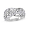Thumbnail Image 1 of Diamond Multi-Row Layered Crisscross Ring 1/2 ct tw 14K White Gold