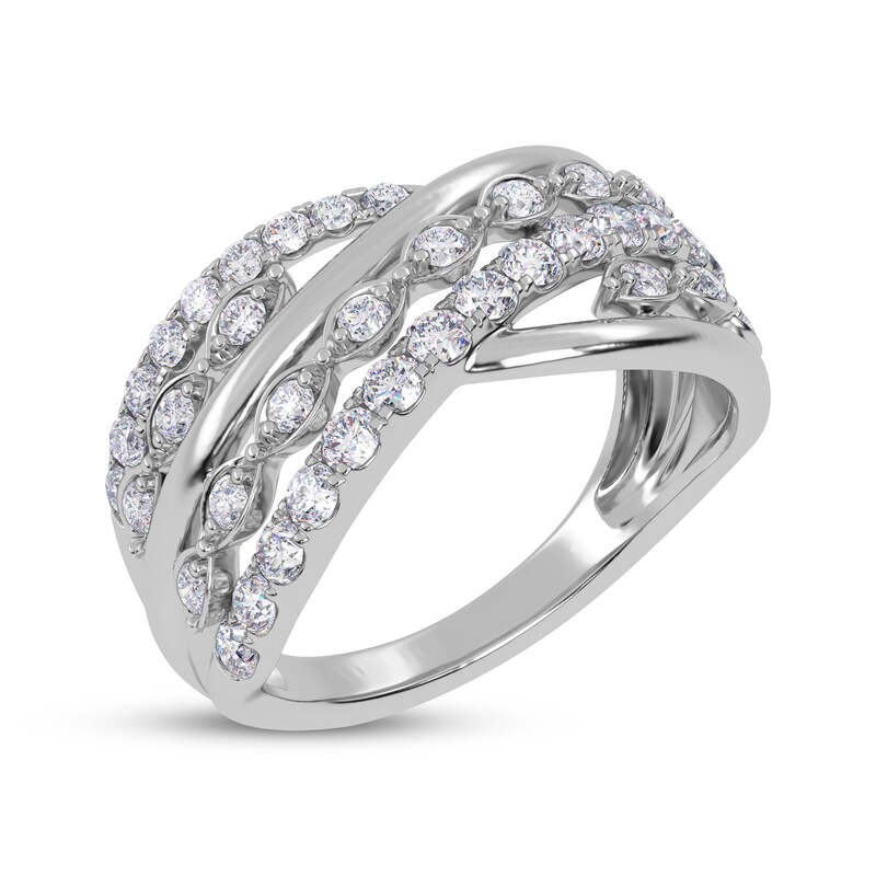Main Image 2 of Diamond Multi-Row Layered Crisscross Ring 1/2 ct tw 14K White Gold