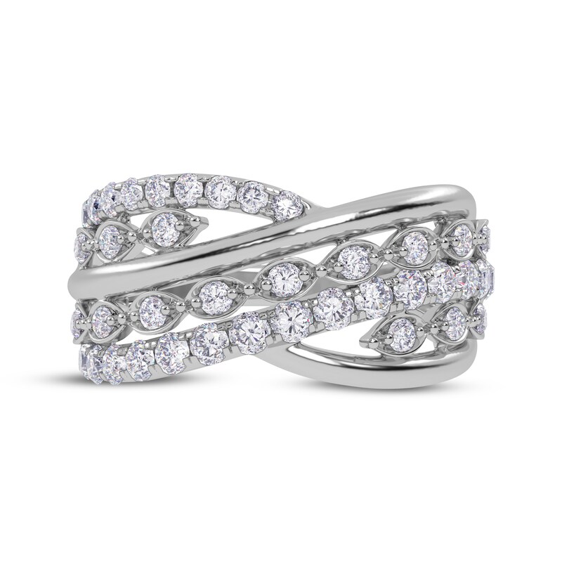 Main Image 3 of Diamond Multi-Row Layered Crisscross Ring 1/2 ct tw 14K White Gold