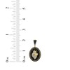 Thumbnail Image 3 of Men's Black & White Diamond, Lab-Grown Ruby Lion Oval Charm 1 ct tw 10K Yellow Gold