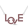 Thumbnail Image 1 of Lab-Created Ruby "LOVE" Necklace Sterling Silver 18.75"