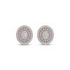 Thumbnail Image 2 of Multi-Diamond Oval Double Halo Earrings 1/5 ct tw Sterling Silver & 10K Rose Gold