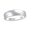 Thumbnail Image 1 of Adore Men's Diamond Diagonal Wedding Band 1/20 ct tw 10K White Gold 6.1mm