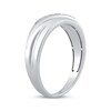 Thumbnail Image 2 of Adore Men's Diamond Diagonal Wedding Band 1/20 ct tw 10K White Gold 6.1mm