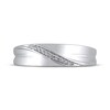 Thumbnail Image 3 of Adore Men's Diamond Diagonal Wedding Band 1/20 ct tw 10K White Gold 6.1mm