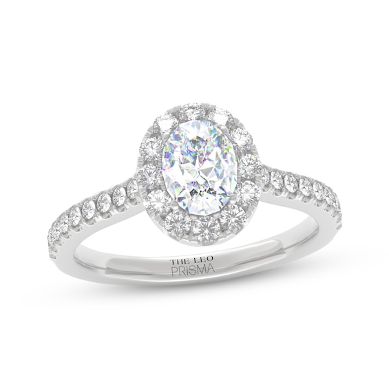 THE LEO Prisma Diamond Oval-Cut Halo Engagement Ring 1/ ct tw 14K White Gold