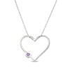 Thumbnail Image 3 of Amethyst & White Lab-Created Sapphire Heart Necklace Sterling Silver 18"