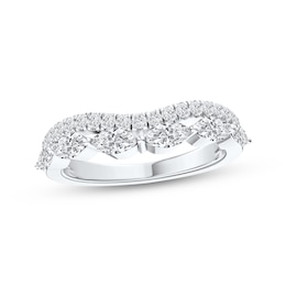 Adore Marquise & Round-Cut Diamond Contour Anniversary Ring 3/4 ct tw 14K White Gold