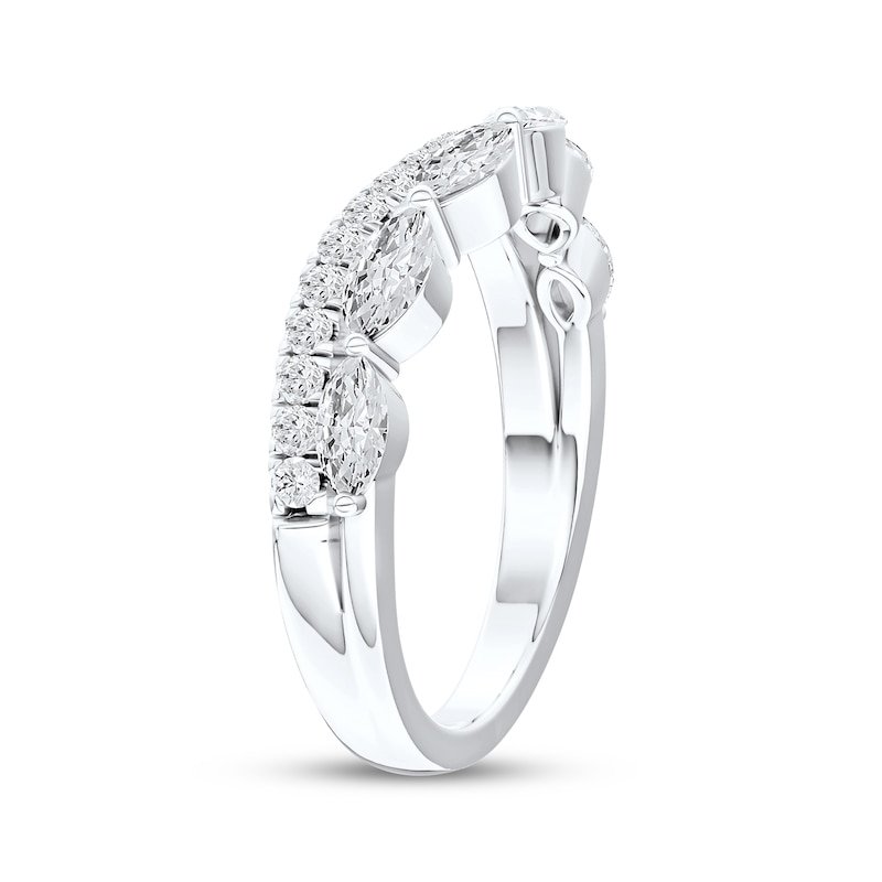 Main Image 2 of Adore Marquise & Round-Cut Diamond Contour Anniversary Ring 3/4 ct tw 14K White Gold