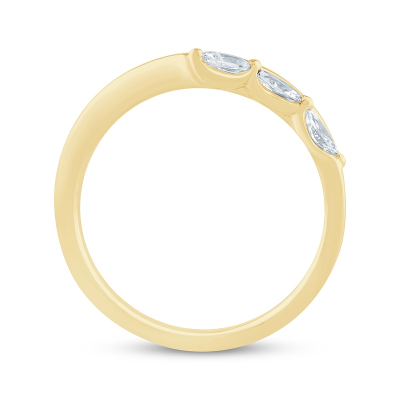 Main Image 3 of Adore Marquise-Cut Lab-Grown Diamond Anniversary Ring 1/2 ct tw 14K Yellow Gold