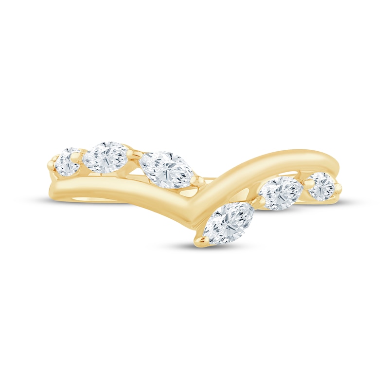 Main Image 4 of Adore Marquise-Cut Lab-Grown Diamond Anniversary Ring 1/2 ct tw 14K Yellow Gold