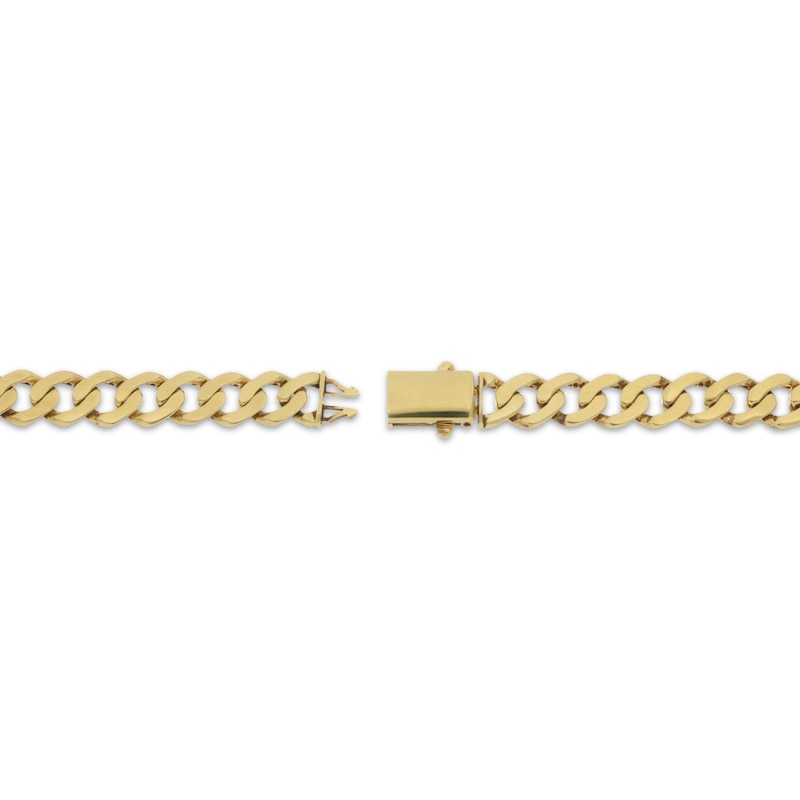 Main Image 3 of 9.6mm Flat Curb Chain Necklace Solid 10K Yellow Gold 22"