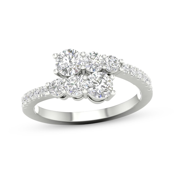 KAY Lab-Grown Diamonds Graduated Bypass Fashion Ring 1 ct tw 14K White Gold