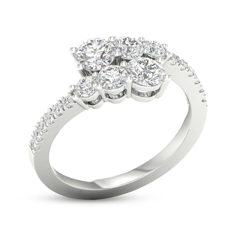 Main Image 2 of KAY Lab-Grown Diamonds Graduated Bypass Fashion Ring 1 ct tw 14K White Gold