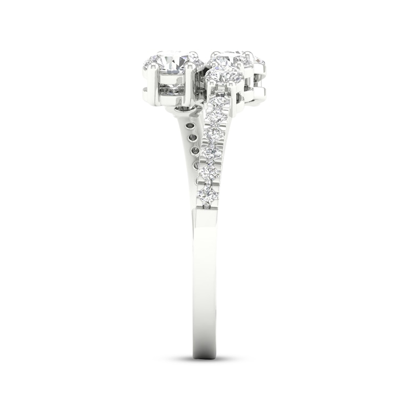 Main Image 3 of KAY Lab-Grown Diamonds Graduated Bypass Fashion Ring 1 ct tw 14K White Gold