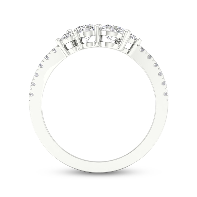 Main Image 4 of KAY Lab-Grown Diamonds Graduated Bypass Fashion Ring 1 ct tw 14K White Gold