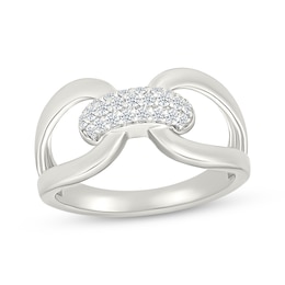 Diamond Open-Loop Ring 1/5 ct tw Sterling Silver