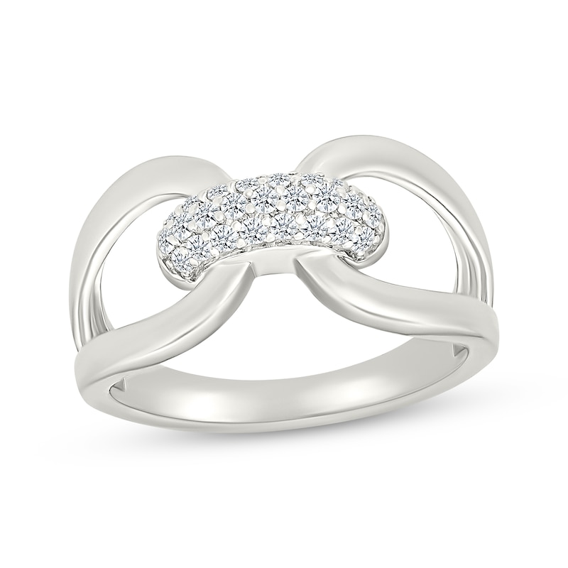 Main Image 1 of Diamond Open-Loop Ring 1/5 ct tw Sterling Silver