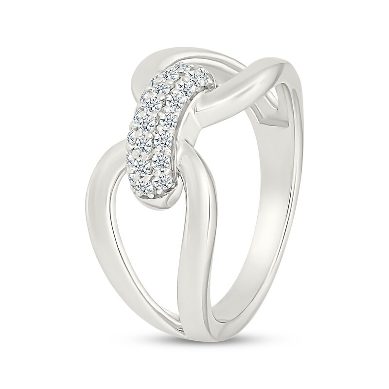 Main Image 2 of Diamond Open-Loop Ring 1/5 ct tw Sterling Silver