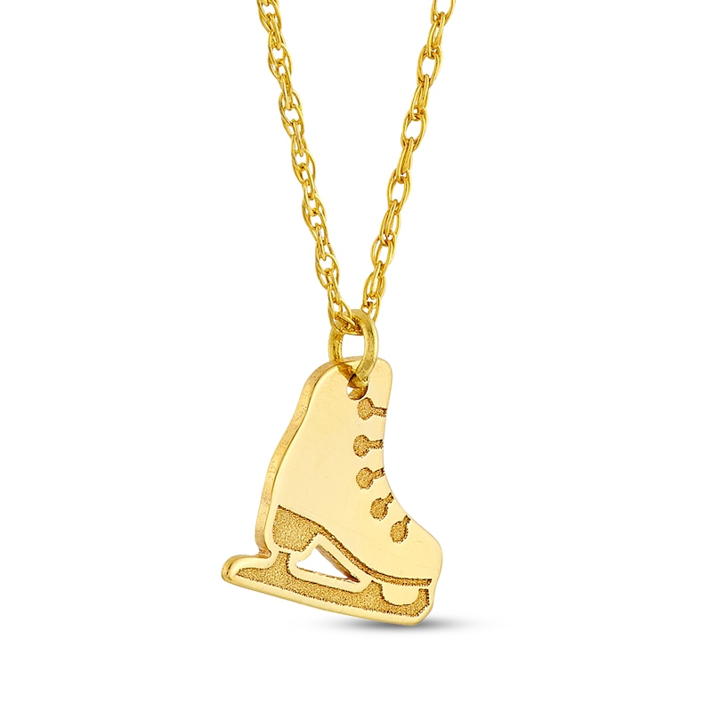 Main Image 2 of Ice Skate Necklace 14K Yellow Gold 18"