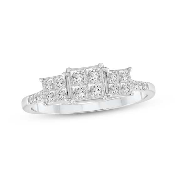 Adore Princess-Cut Quad Diamond Engagement Ring 1/2 ct tw 10K White Gold