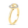 Thumbnail Image 2 of Lab-Grown Diamond Heart Halo Ring 1/8 ct tw 24K Yellow Gold Vermeil Sterling Silver