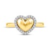 Thumbnail Image 4 of Lab-Grown Diamond Heart Halo Ring 1/8 ct tw 24K Yellow Gold Vermeil Sterling Silver
