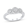 Thumbnail Image 1 of Adore Round-Cut Multi-Diamond Three-Stone Engagement Ring 1/4 ct tw 10K White Gold