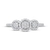 Thumbnail Image 3 of Adore Round-Cut Multi-Diamond Three-Stone Engagement Ring 1/4 ct tw 10K White Gold