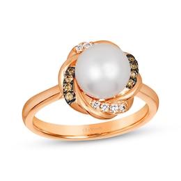 Le Vian Cultured Pearl Ring 1/8 ct tw Diamonds 14K Strawberry Gold