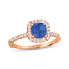 Thumbnail Image 1 of Le Vian Cushion-Cut Tanzanite Ring 1/4 ct tw Diamonds 14K Strawberry Gold
