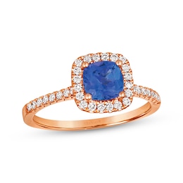 Le Vian Cushion-Cut Tanzanite Ring 1/4 ct tw Diamonds 14K Strawberry Gold
