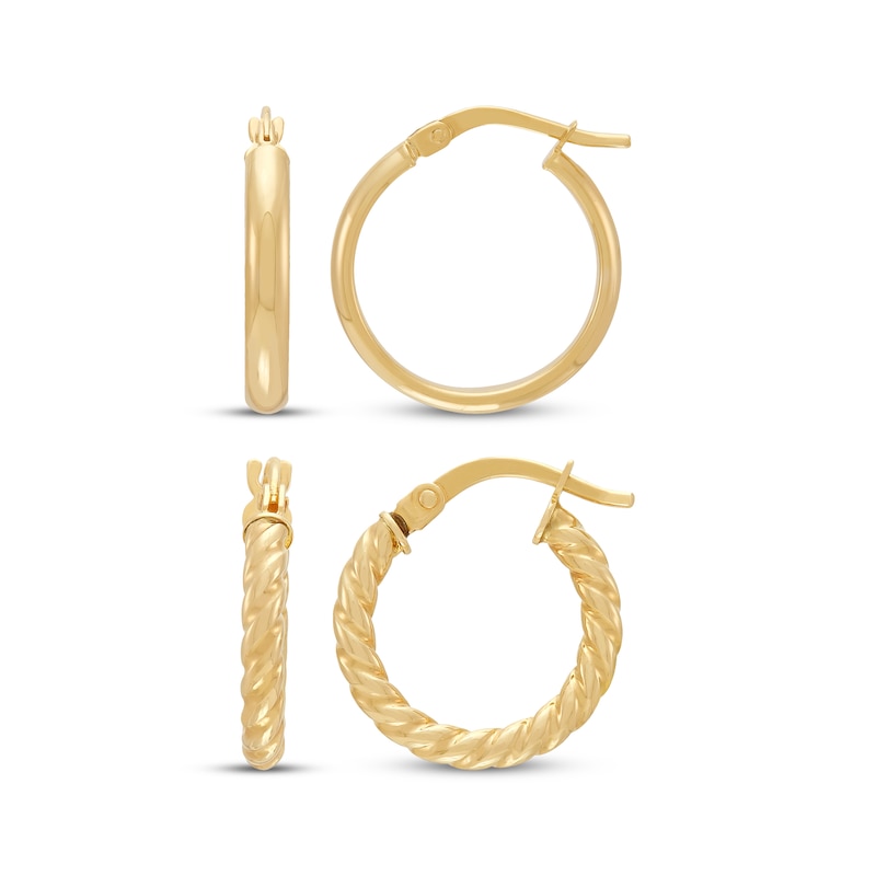 Main Image 3 of Hoop Earrings Set 10K Yellow Gold