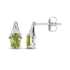 Thumbnail Image 3 of Oval-Cut Peridot & White Lab-Created Sapphire Drop Earrings Sterling Silver