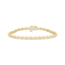 KAY Lab-Grown Diamonds Twist Link Bracelet 1 ct tw 10K Yellow Gold 7.25"