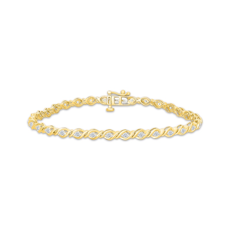Main Image 1 of KAY Lab-Grown Diamonds Twist Link Bracelet 1 ct tw 10K Yellow Gold 7.25"