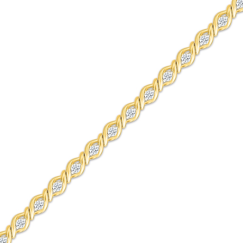 Main Image 2 of KAY Lab-Grown Diamonds Twist Link Bracelet 1 ct tw 10K Yellow Gold 7.25"