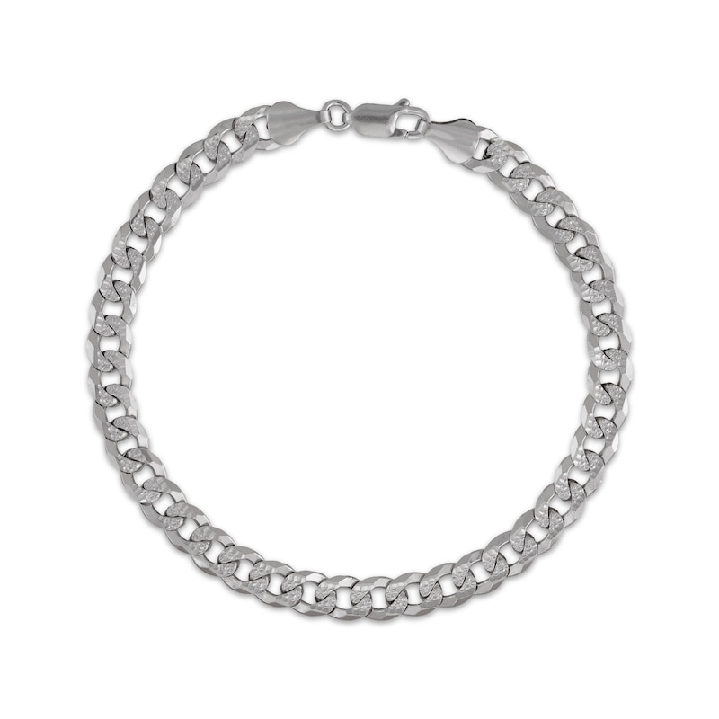 Main Image 3 of Diamond-Cut Flat Curb Chain Necklace & Bracelet Gift Set Solid Sterling Silver