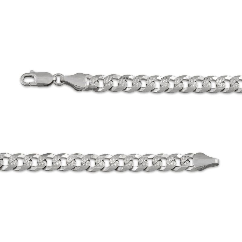 Main Image 5 of Diamond-Cut Flat Curb Chain Necklace & Bracelet Gift Set Solid Sterling Silver