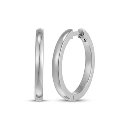 Polished Hoop Earrings Sterling Silver 17.5mm