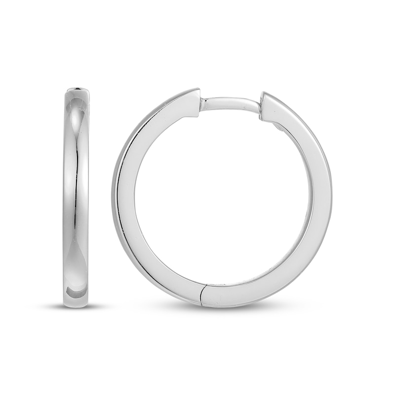 Main Image 3 of Polished Hoop Earrings Sterling Silver 17.5mm