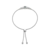 Thumbnail Image 2 of Cushion-Cut Lab-Created Emerald & White Lab-Created Sapphire Bolo Bracelet Sterling Silver