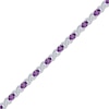 Thumbnail Image 2 of Oval-Cut Amethyst & Diamond Accent "XO" Bracelet Sterling Silver 7.25"