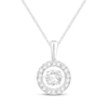 Thumbnail Image 1 of Unstoppable Love Lab-Grown Diamond Halo Necklace 2 ct tw 14K White Gold 19"